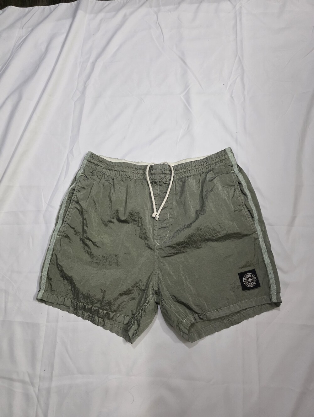 Stone Island Junior Reflective Swim Shorts  Mesh Lining Compass
